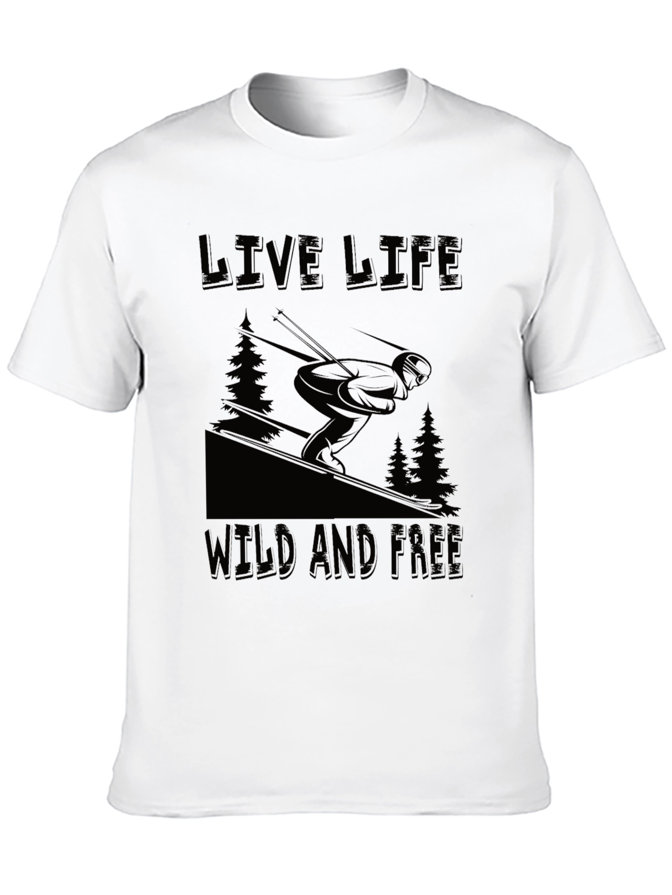 Live Life Wild and Free Graphic Tee - Black