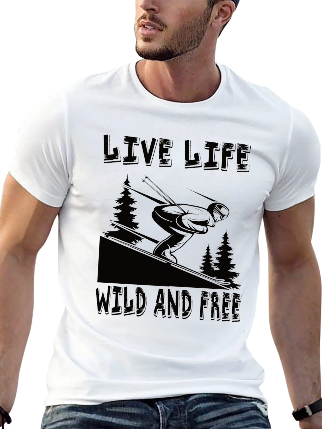 Live Life Wild and Free Graphic Tee - Black