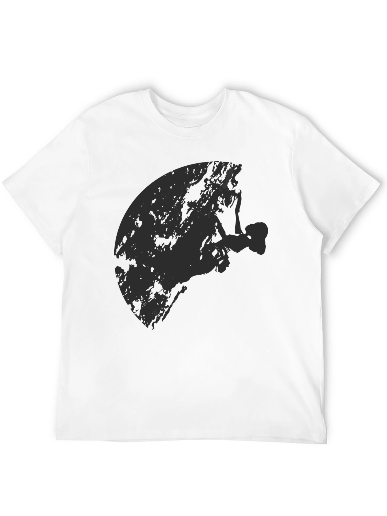 Black Graphic Tee - Rock Climber Silhouette Design