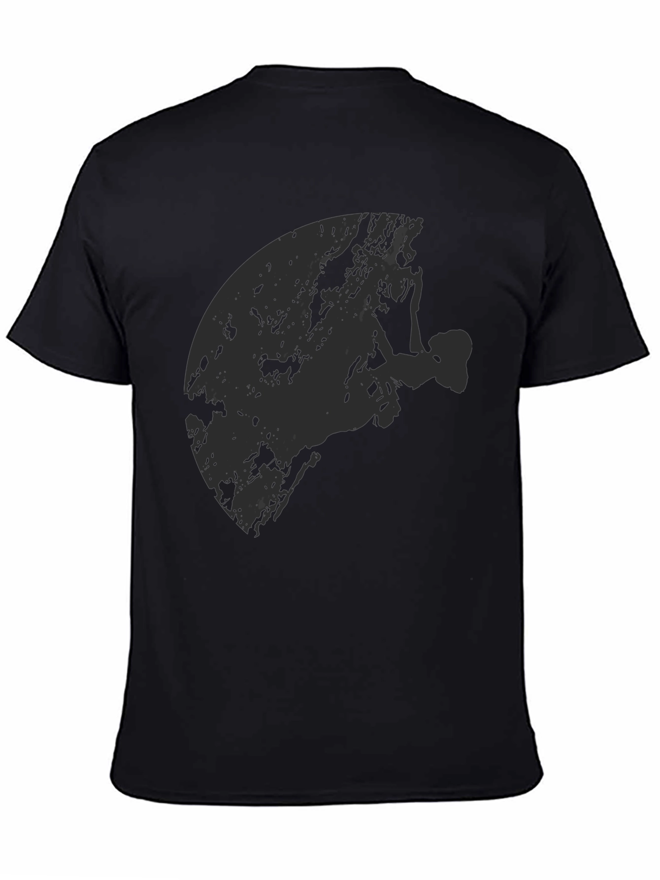 Black Graphic Tee - Rock Climber Silhouette Design