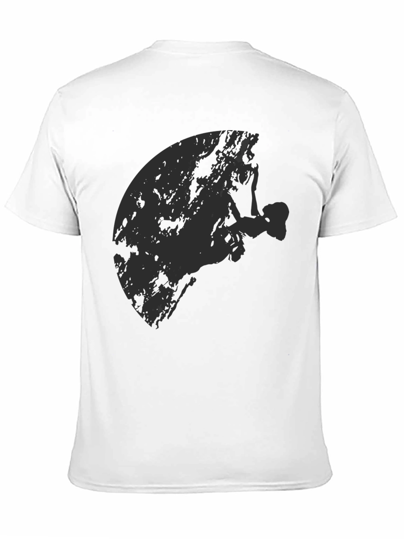 Black Graphic Tee - Rock Climber Silhouette Design