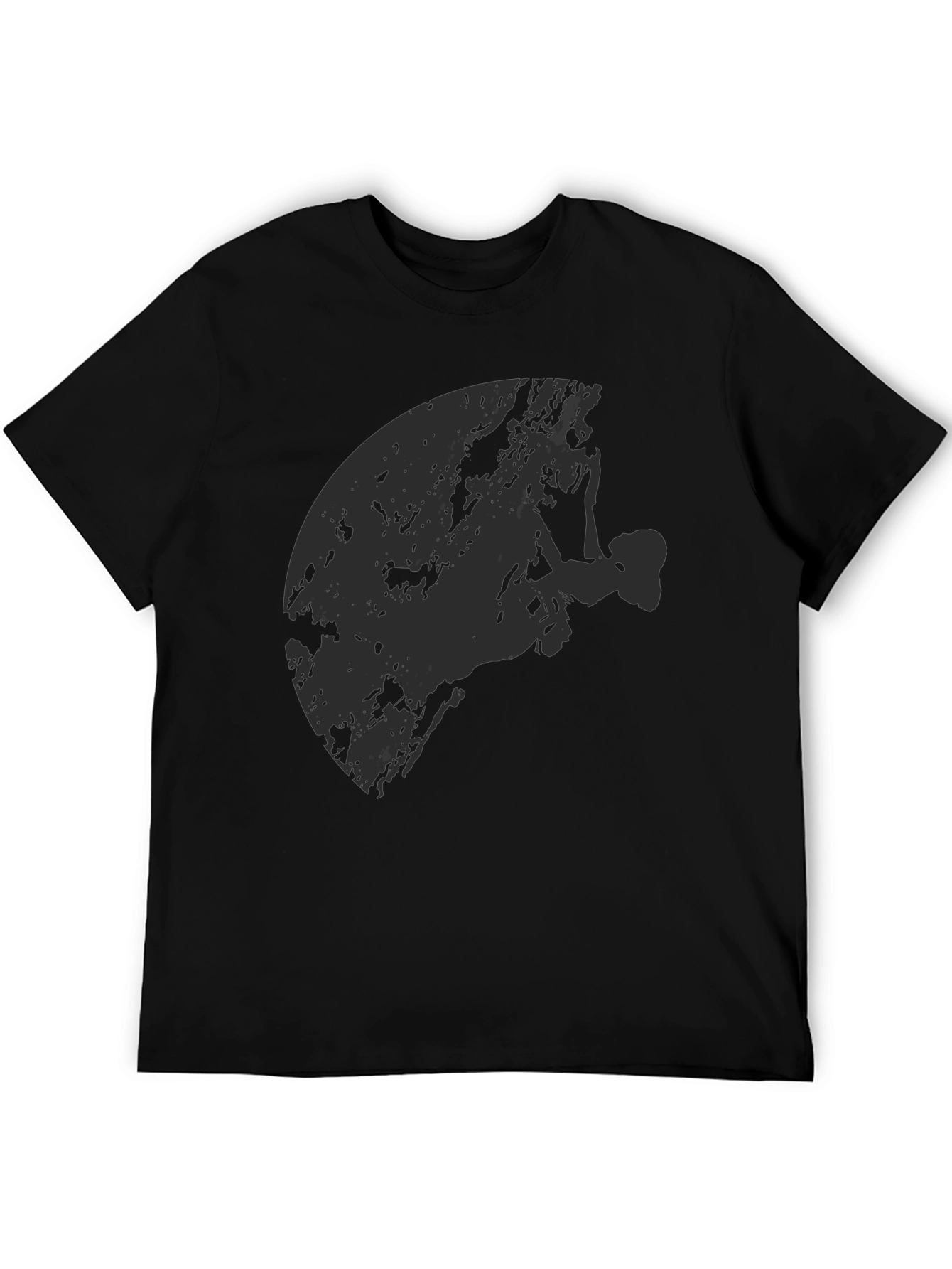 Black Graphic Tee - Rock Climber Silhouette Design