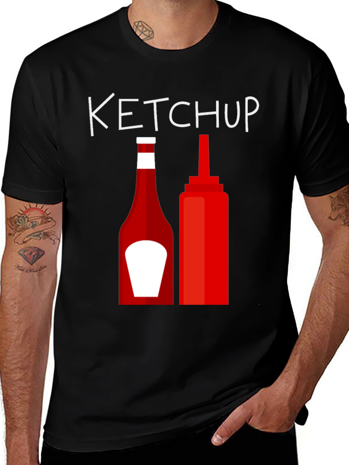 Ketchup Bottle Graphic Tee - Novelty Design