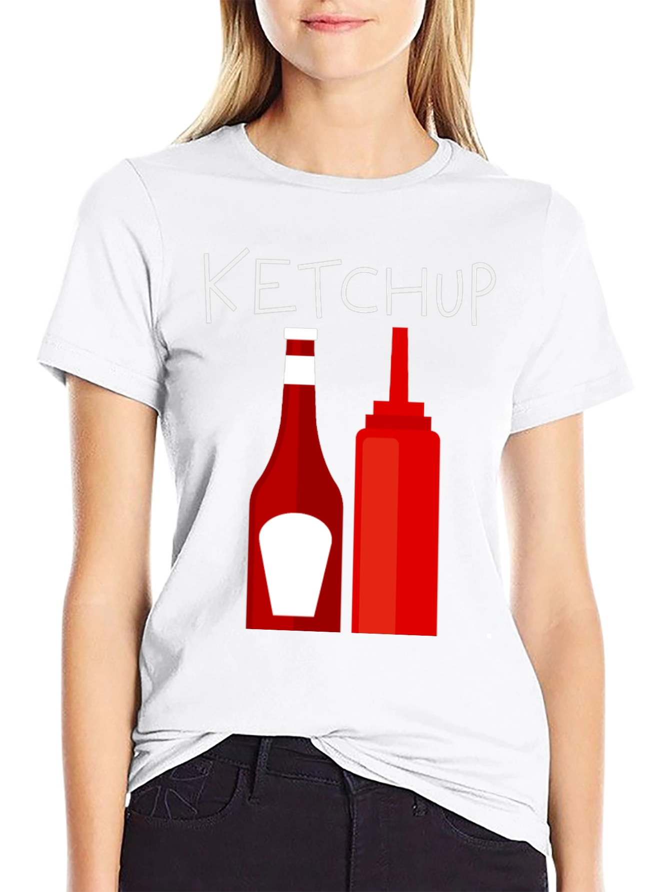 Ketchup Bottle Graphic Tee - Novelty Design