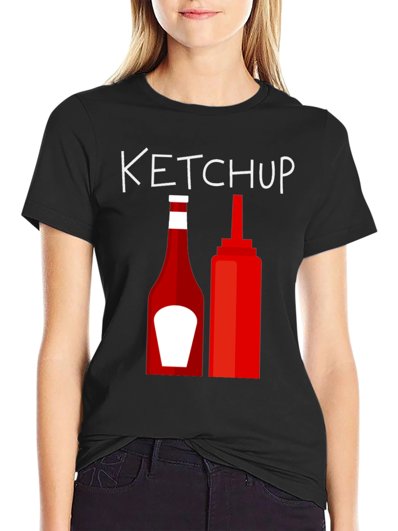 Ketchup Bottle Graphic Tee - Novelty Design