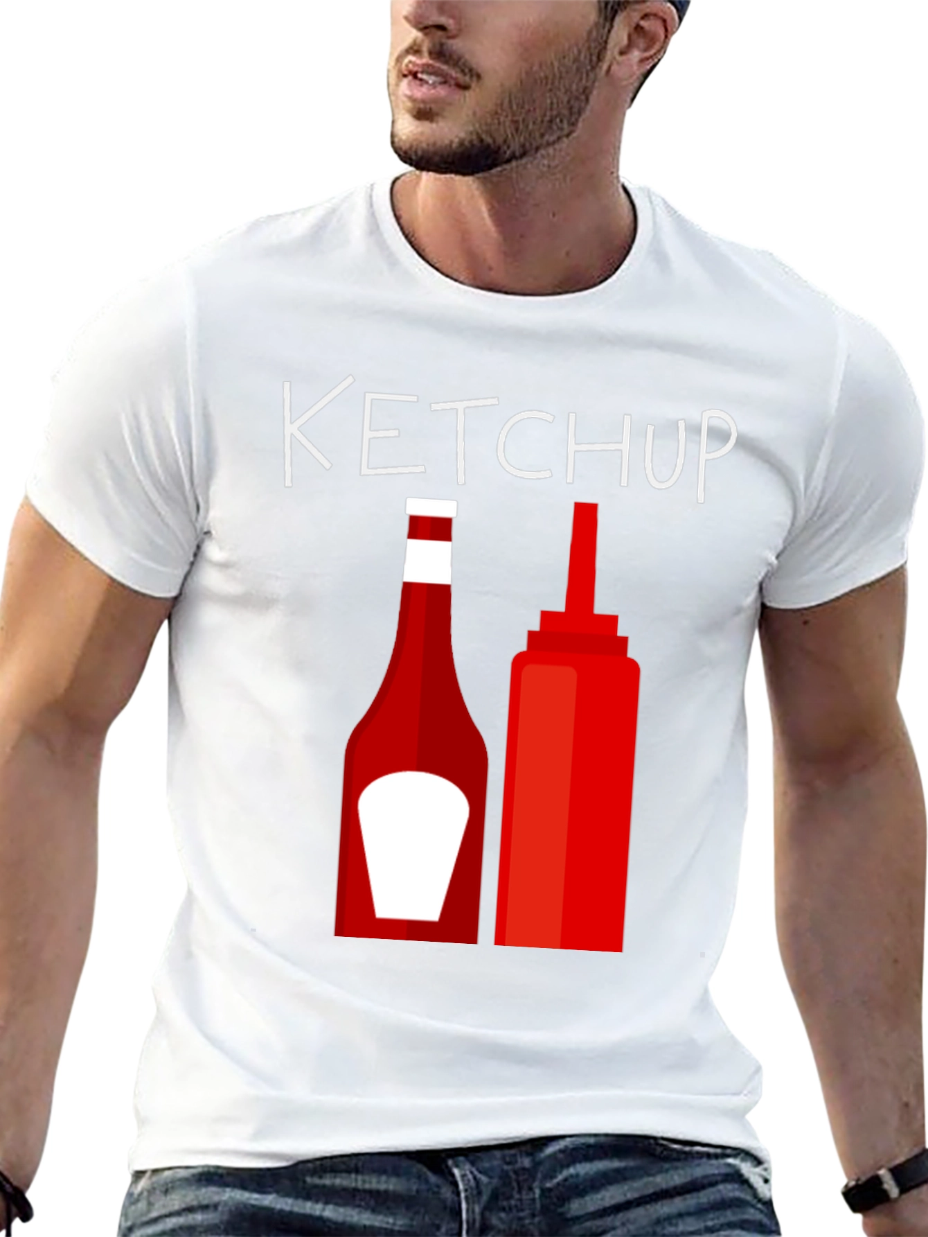 Ketchup Bottle Graphic Tee - Novelty Design