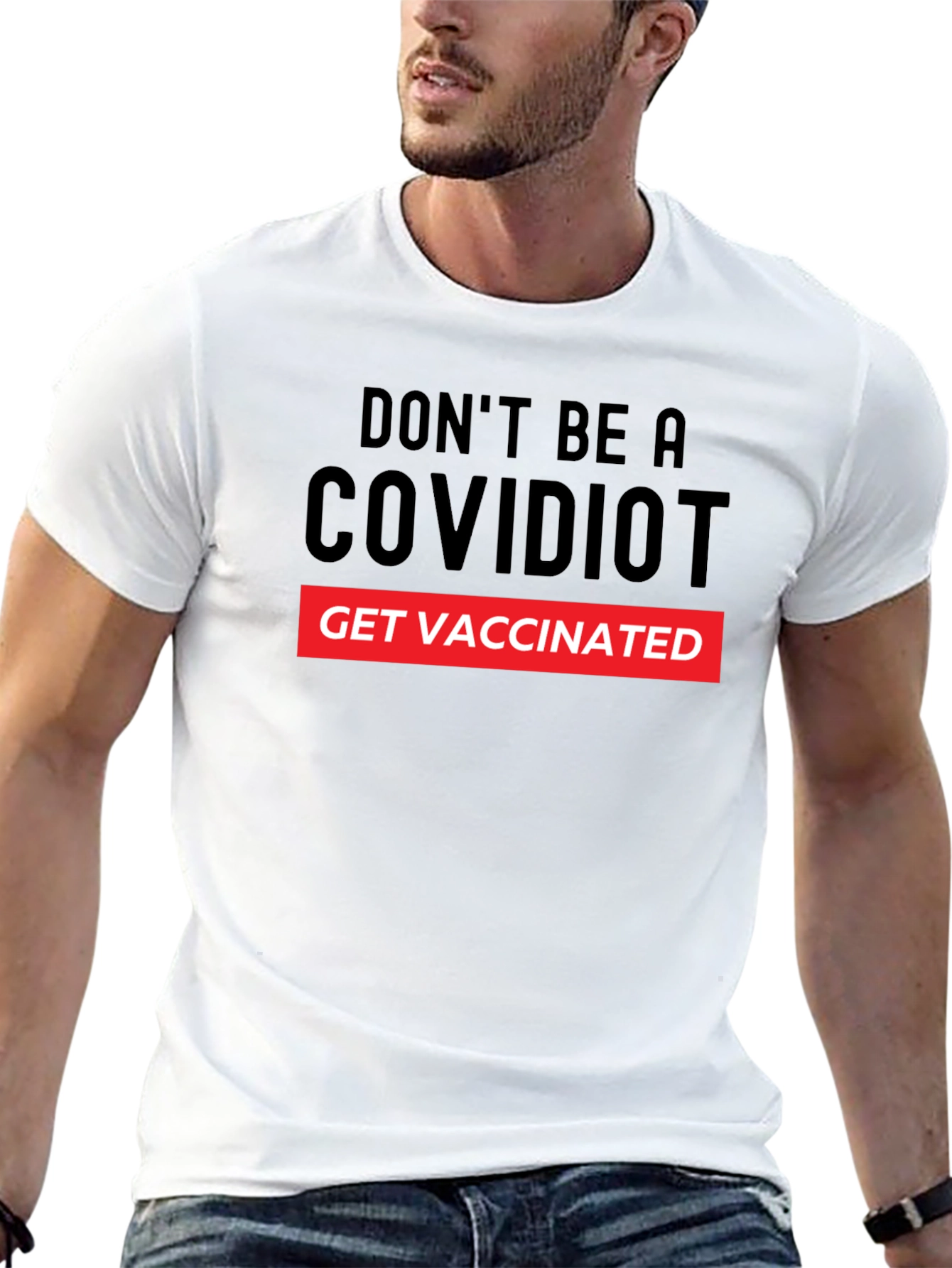 COVIDIOT Get Vaccinated Graphic T-Shirt