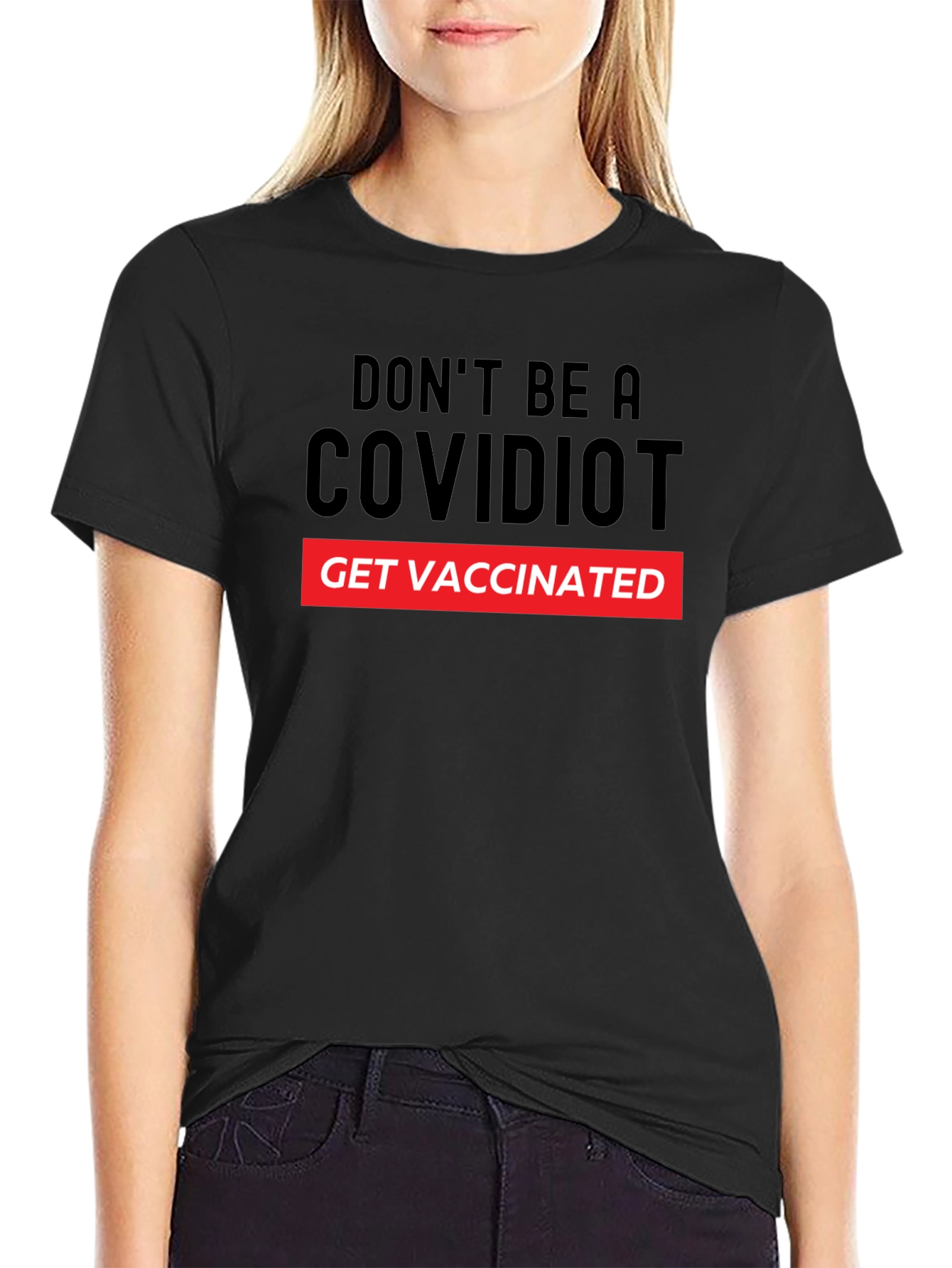 COVIDIOT Get Vaccinated Graphic T-Shirt