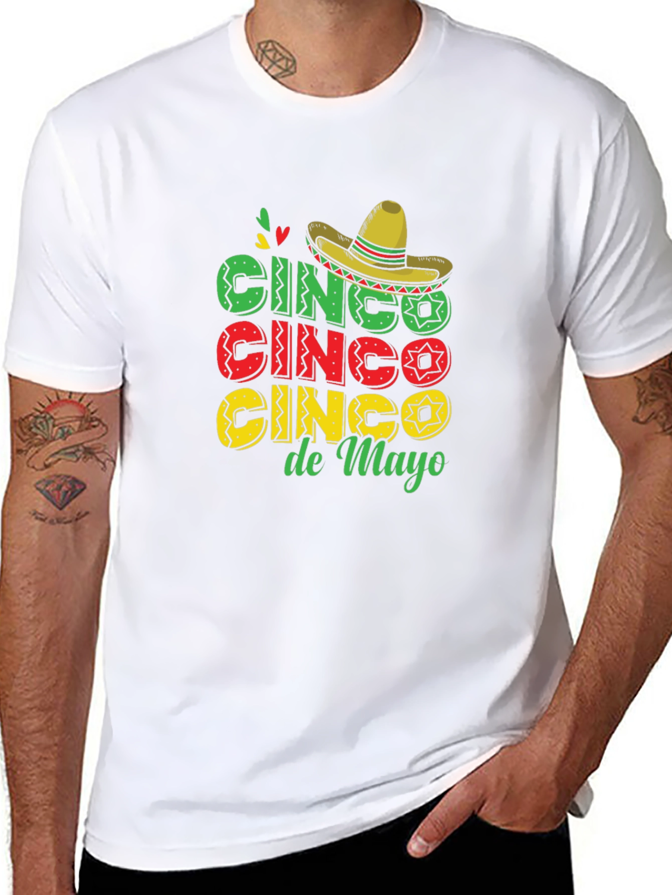 Cinco De Mayo T-Shirt Black Cotton