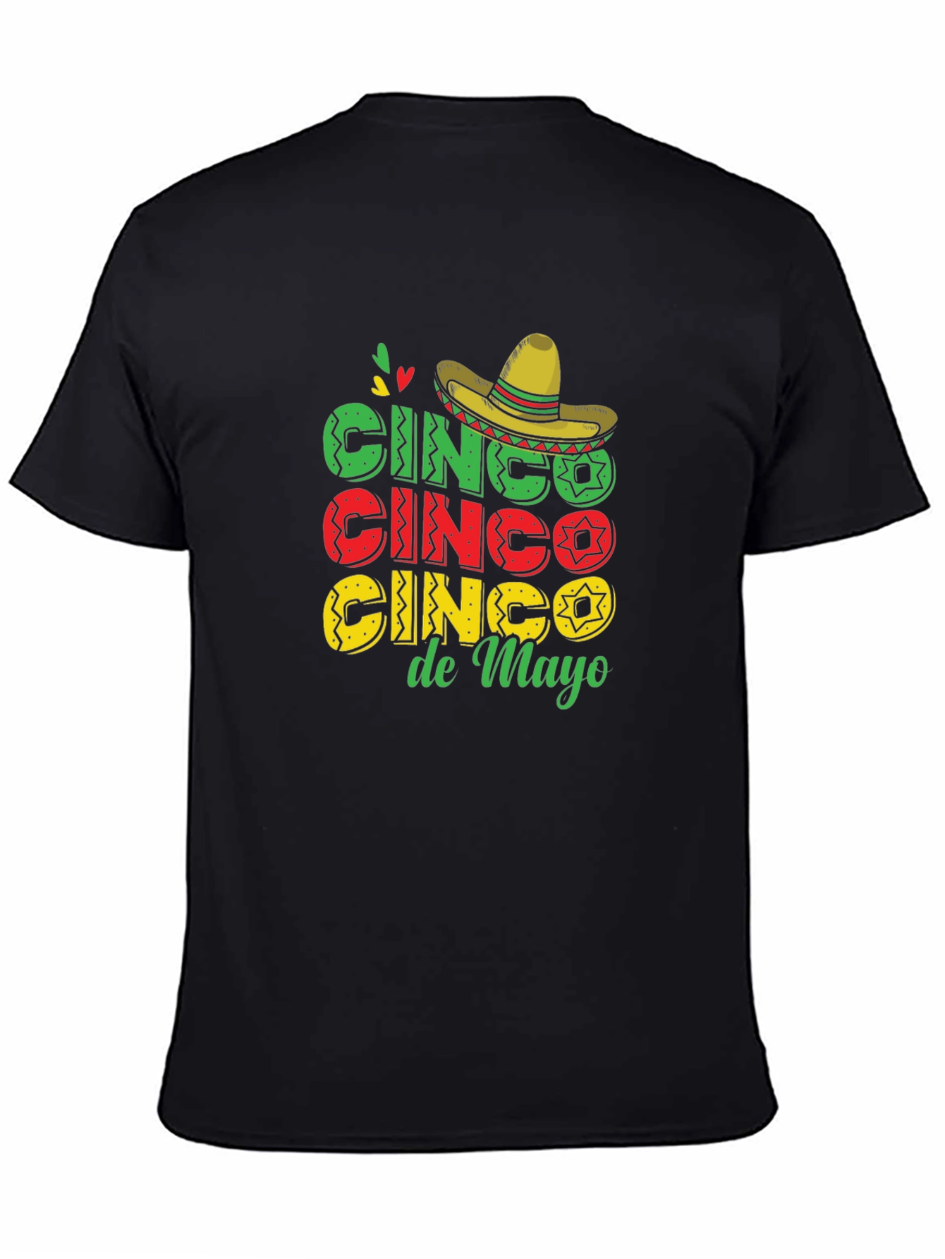Cinco De Mayo T-Shirt Black Cotton