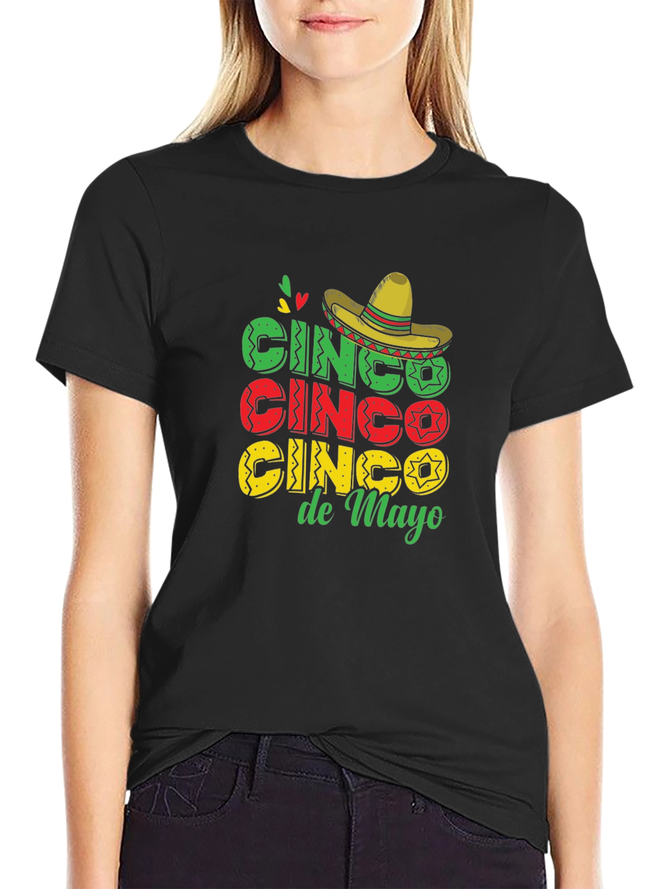 Cinco De Mayo T-Shirt Black Cotton