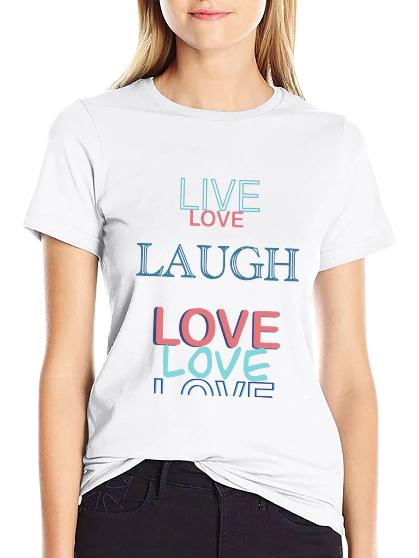 Live Love Laugh Graphic Tee - Black Casual Shirt
