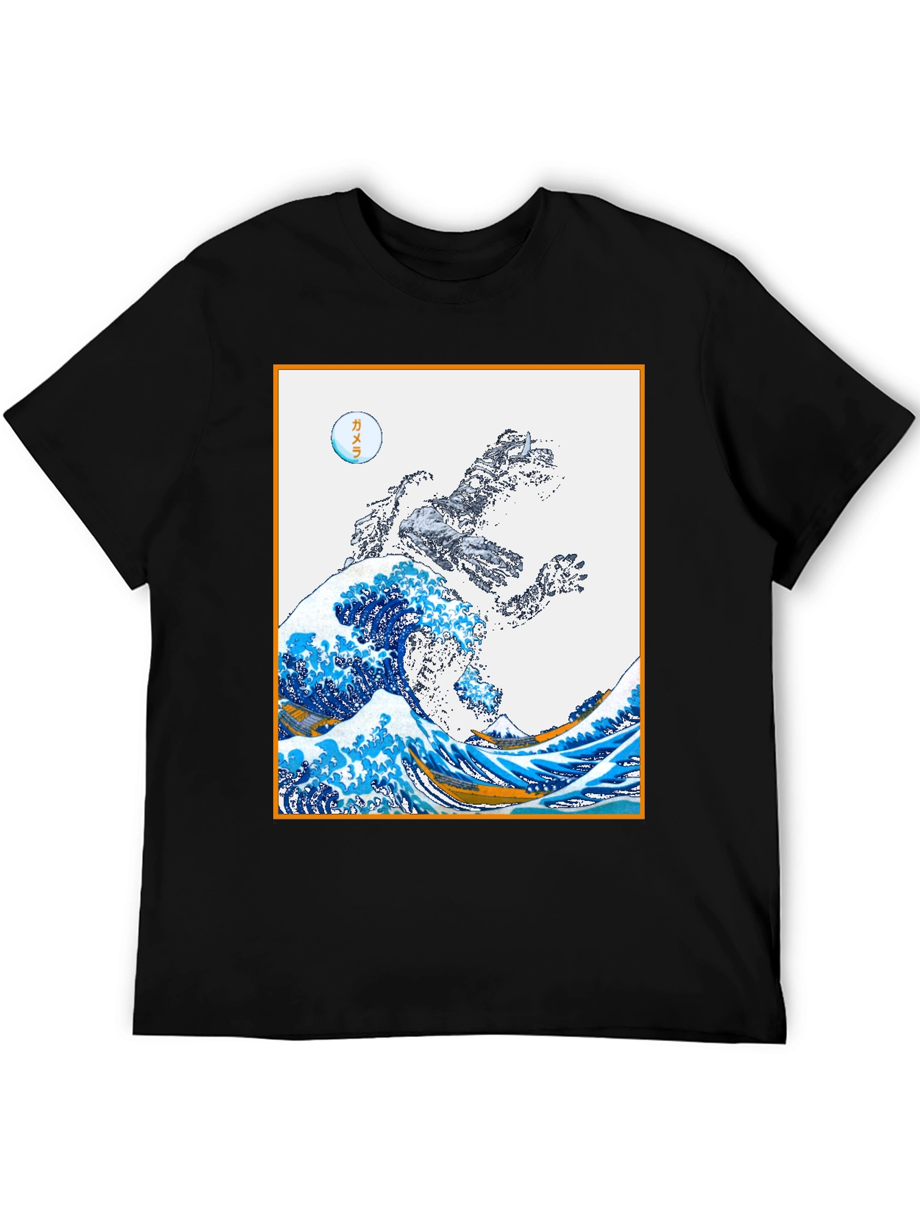 Godzilla Great Wave Graphic Tee - Black