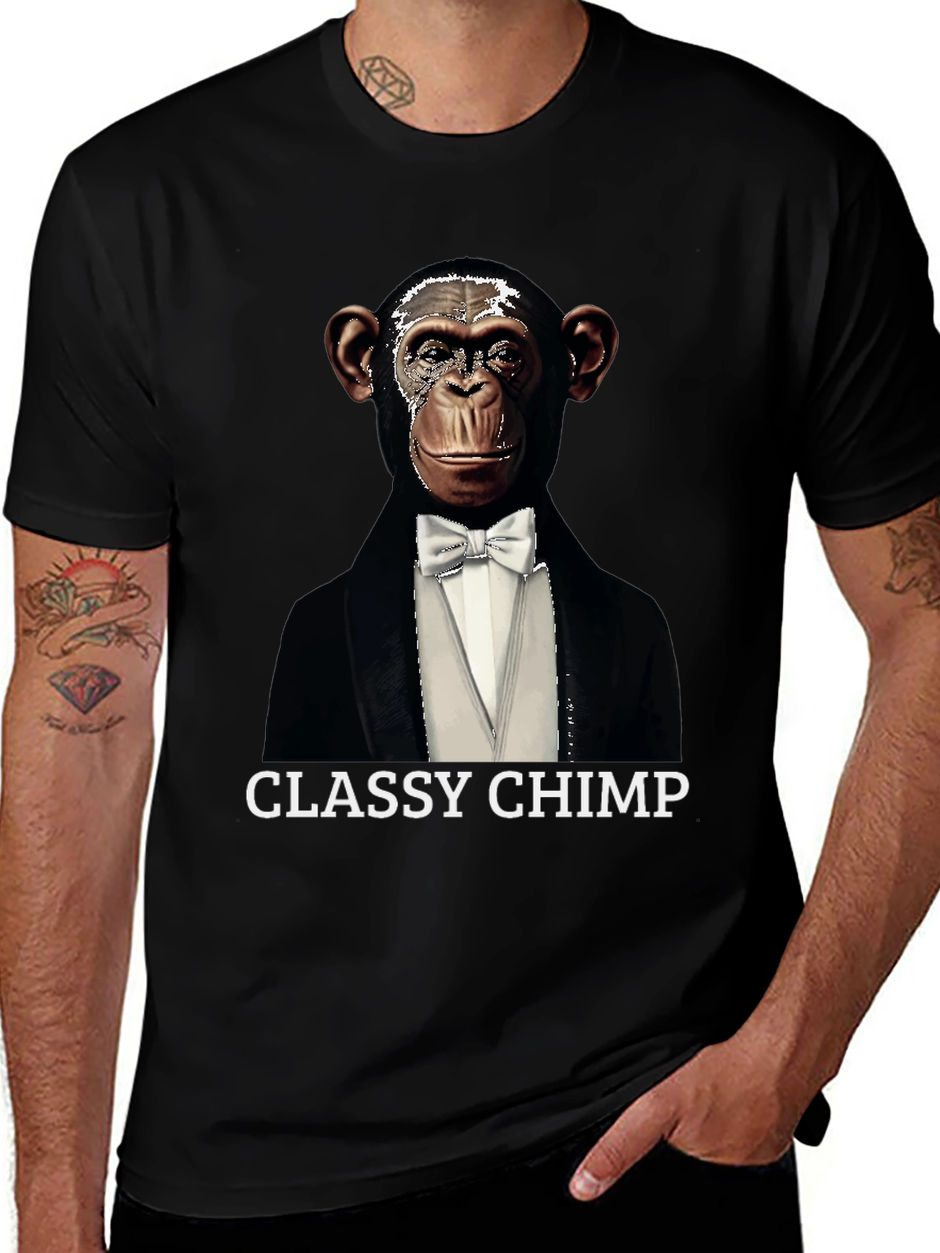 Classy Chimp Graphic Tee - Novelty Tuxedo T-Shirt