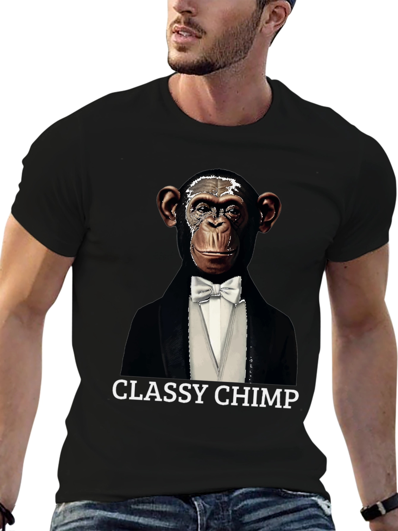 Classy Chimp Graphic Tee - Novelty Tuxedo T-Shirt