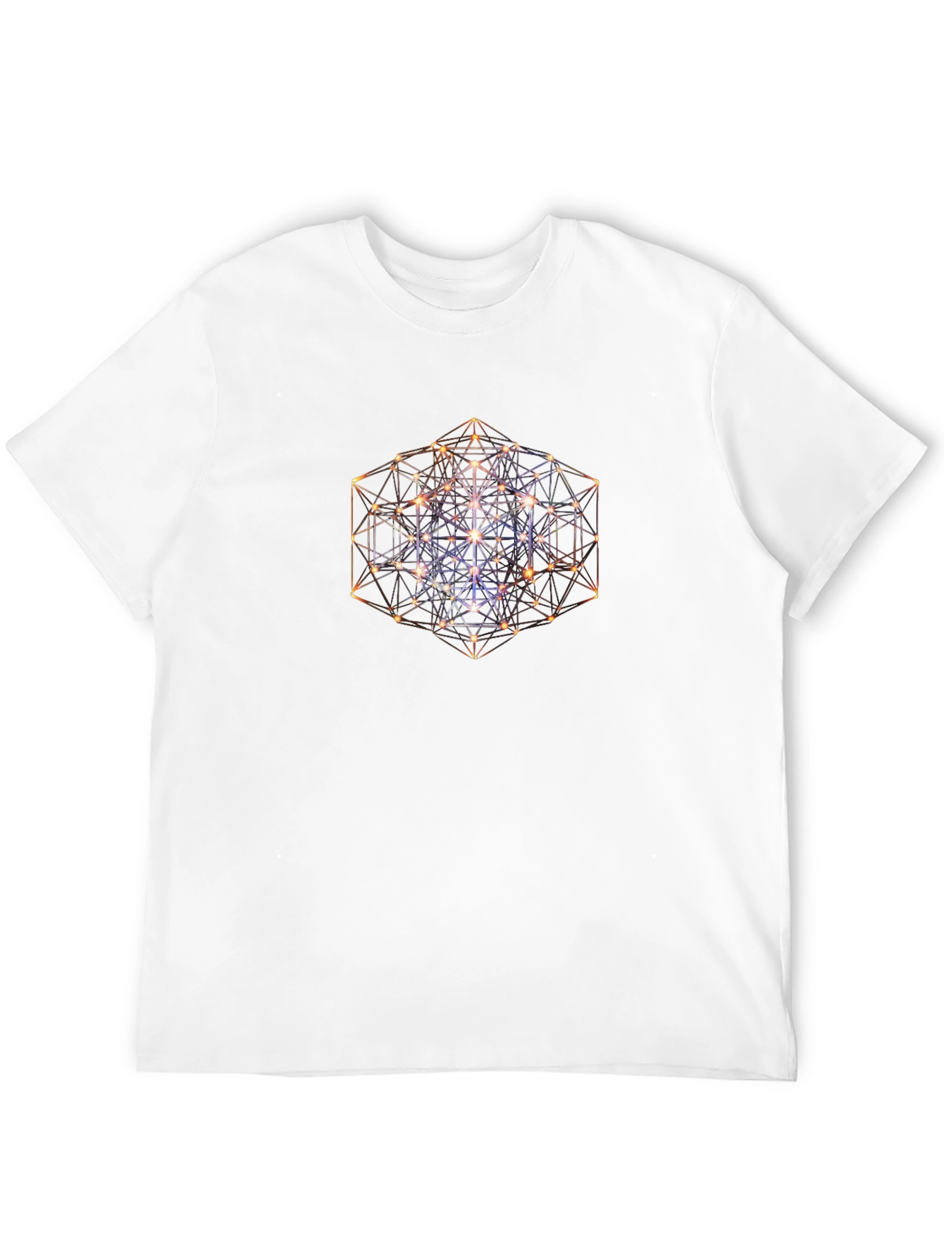 Geometric Cube Print Black T-Shirt