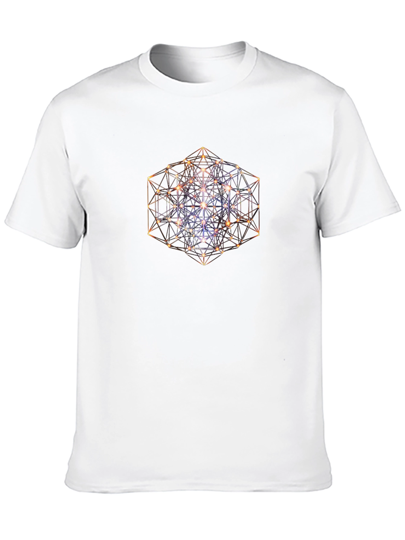 Geometric Cube Print Black T-Shirt