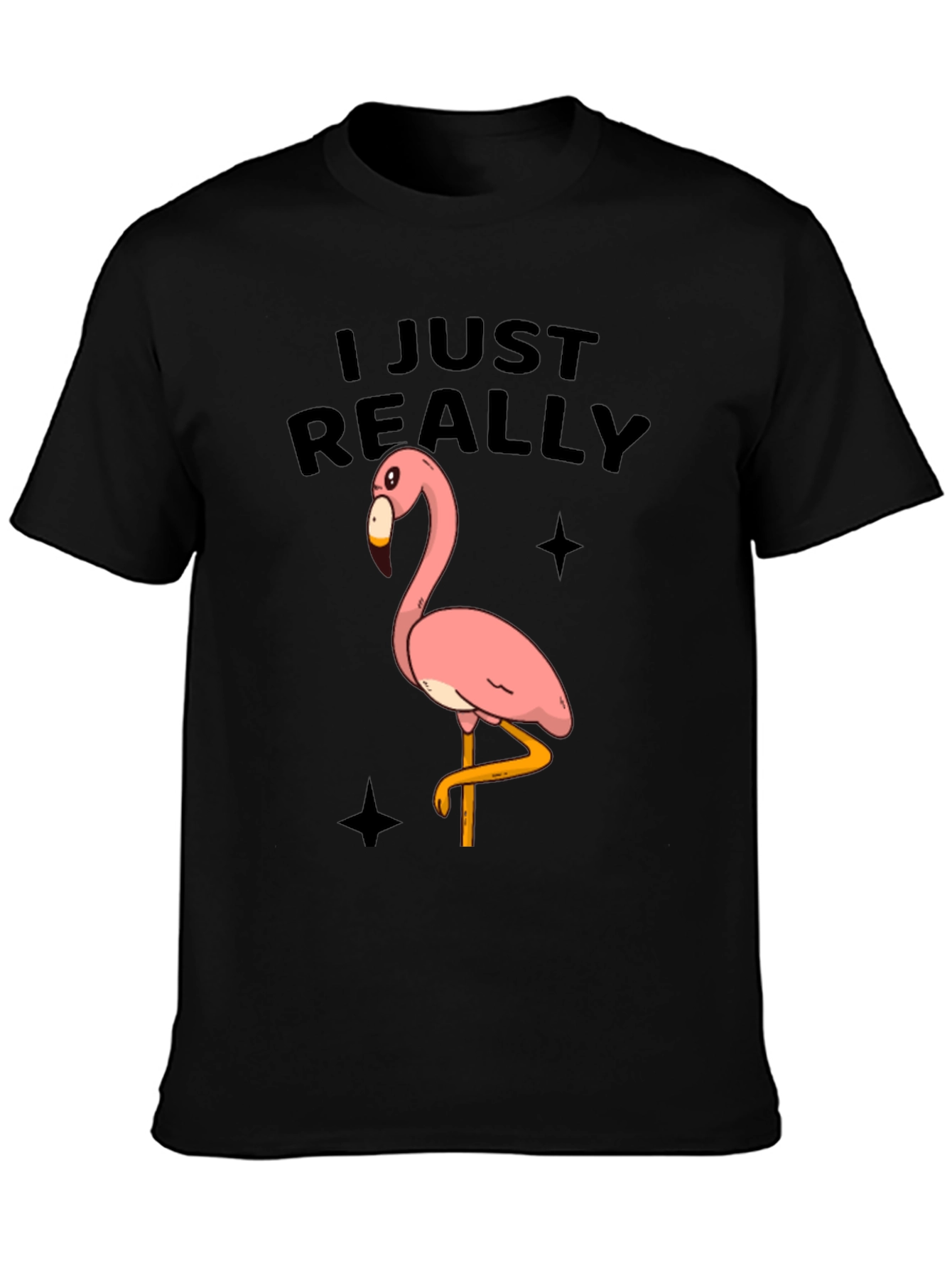 Funny Flamingo Graphic Tee - Just Really Love Flamingos