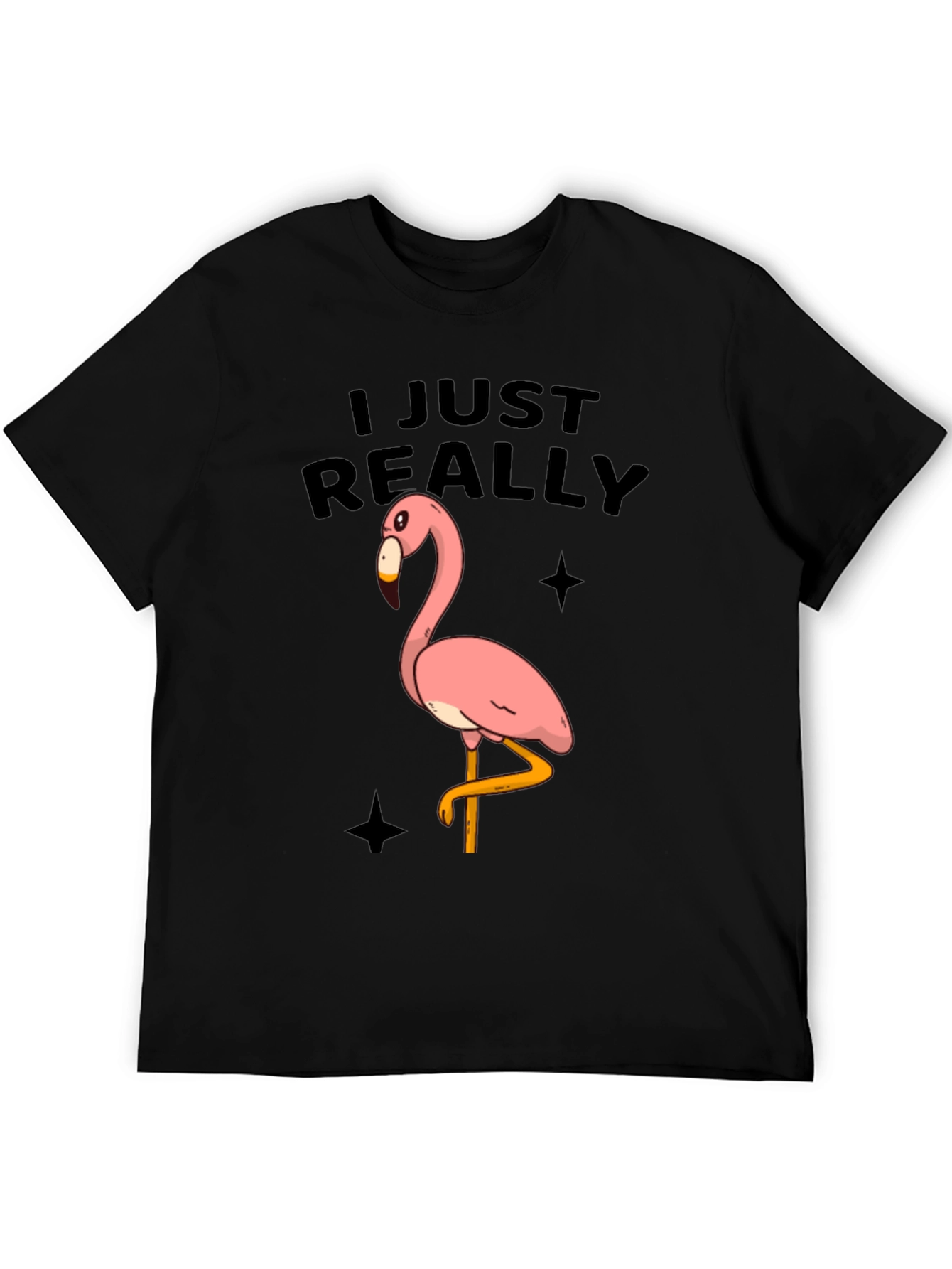 Funny Flamingo Graphic Tee - Just Really Love Flamingos