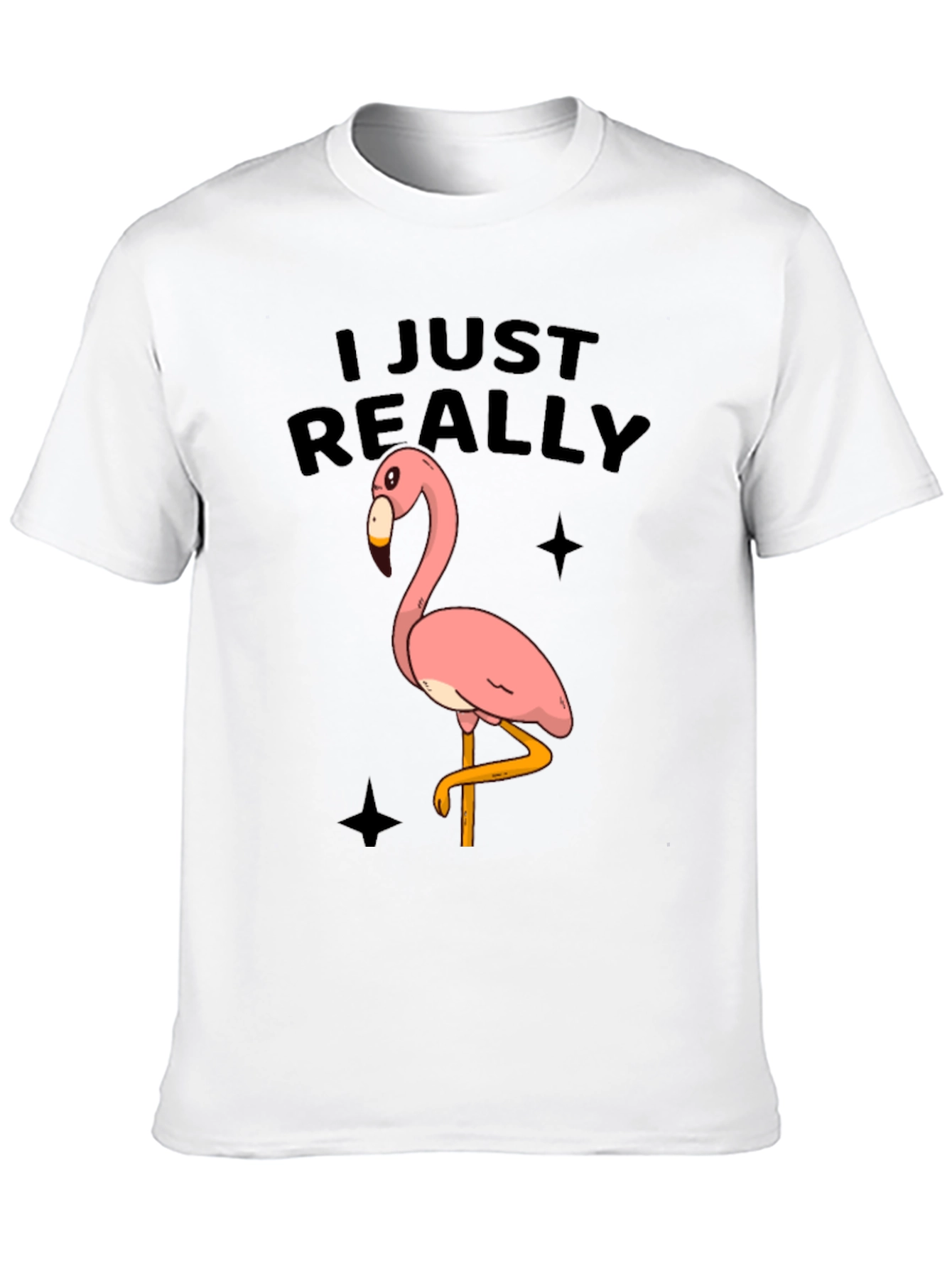 Funny Flamingo Graphic Tee - Just Really Love Flamingos