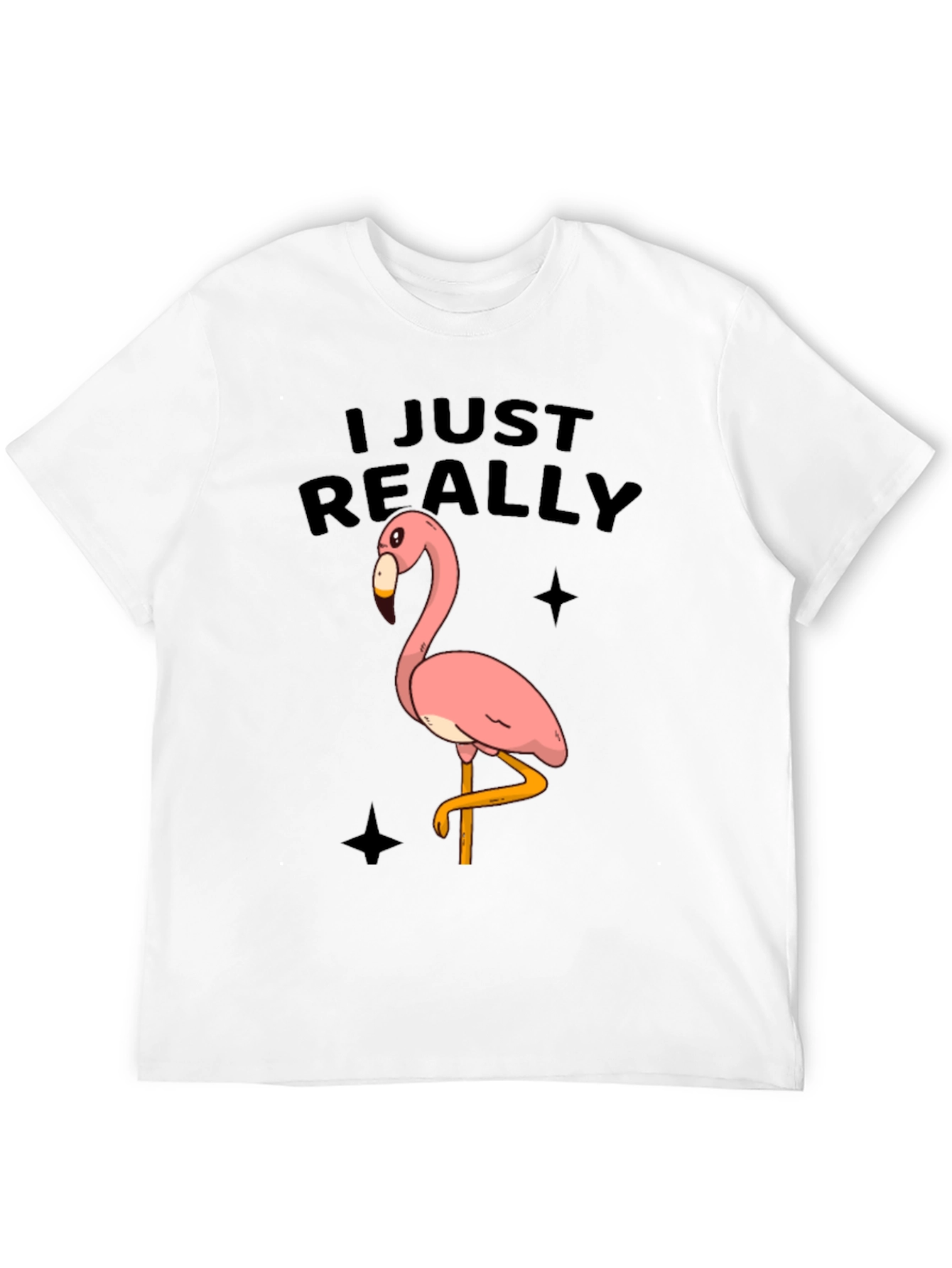 Funny Flamingo Graphic Tee - Just Really Love Flamingos