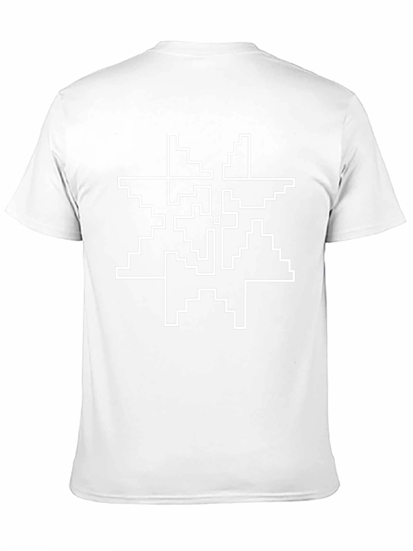 Geometric Pixel Art Graphic Tee - Black