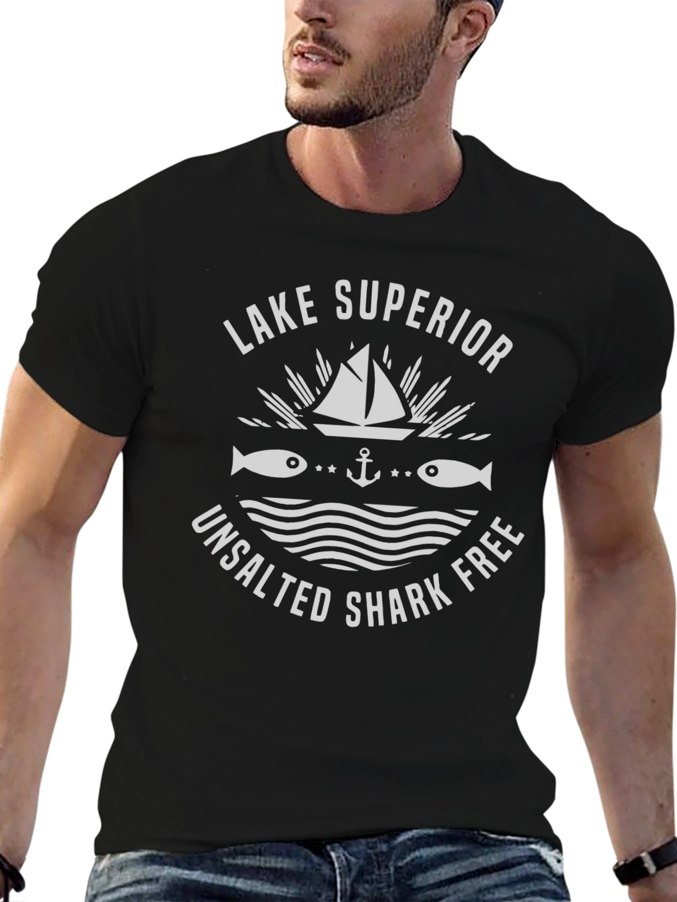 Lake Superior Unsalted Shark Free Graphic Tee