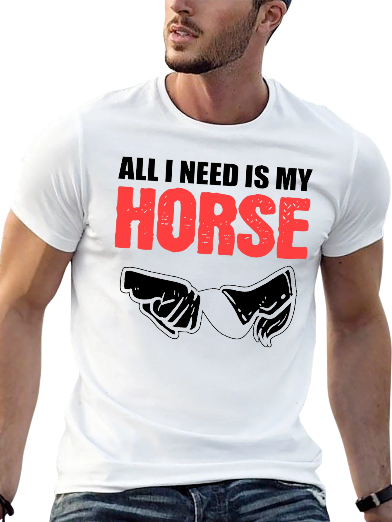 All I Need Is My Horse Black T-Shirt