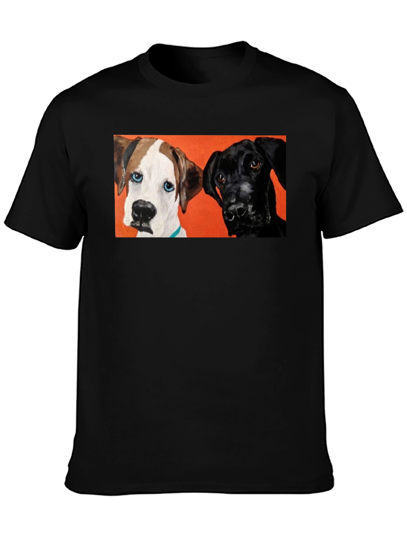 Dog Portrait Black T-Shirt