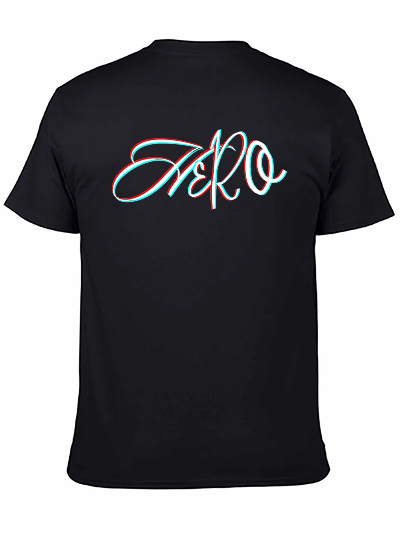 Stylish Black T-Shirt with 3D Style Zero Graphic