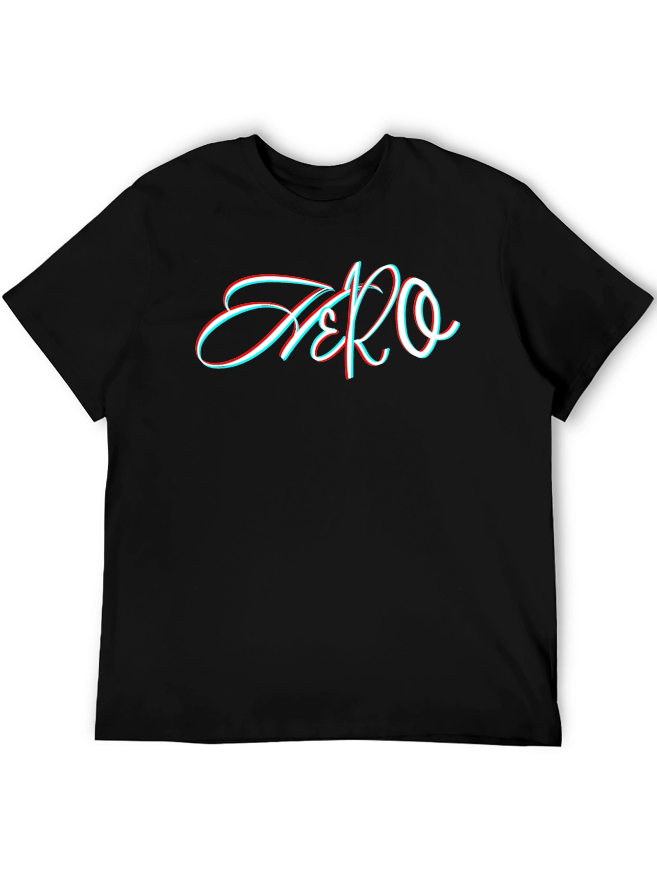 Stylish Black T-Shirt with 3D Style Zero Graphic