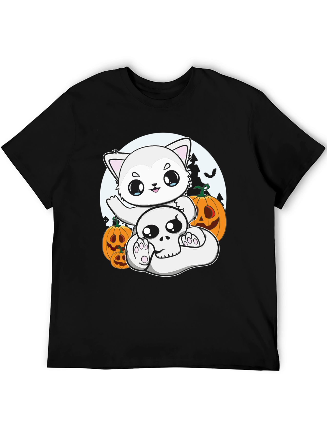 Halloween Cat & Skull T-Shirt
