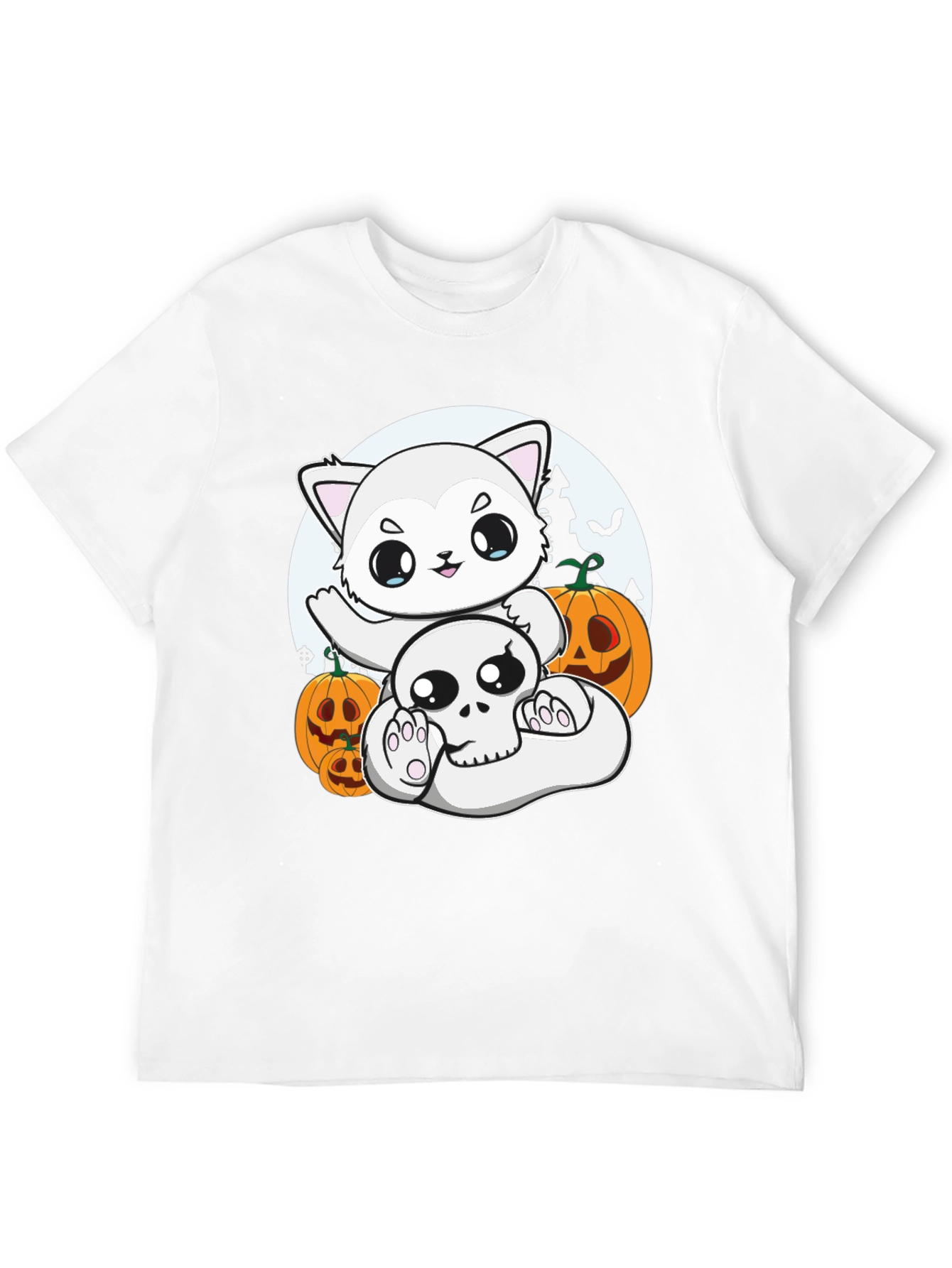 Halloween Cat & Skull T-Shirt
