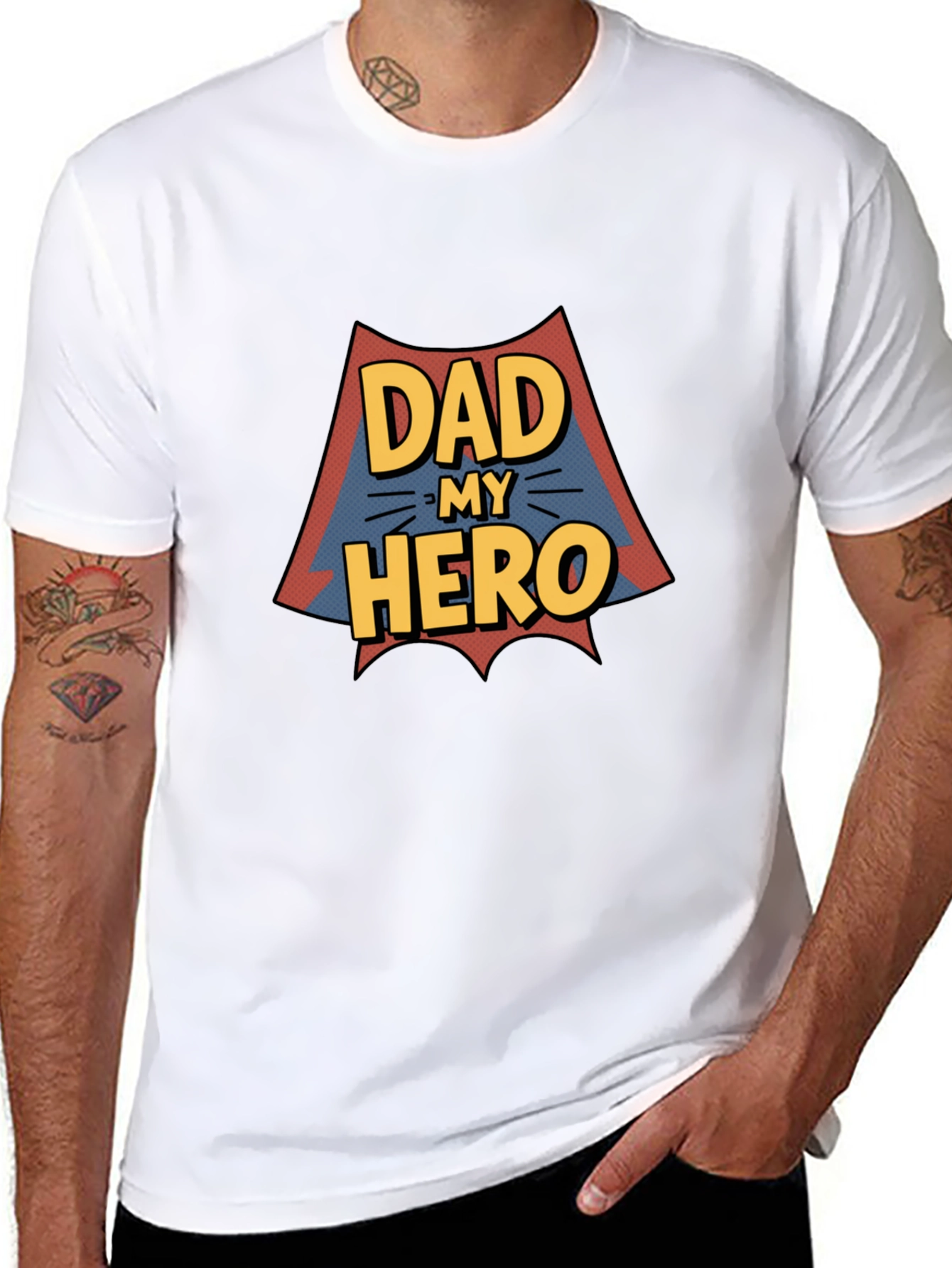 Dad My Hero Graphic Print T-Shirt