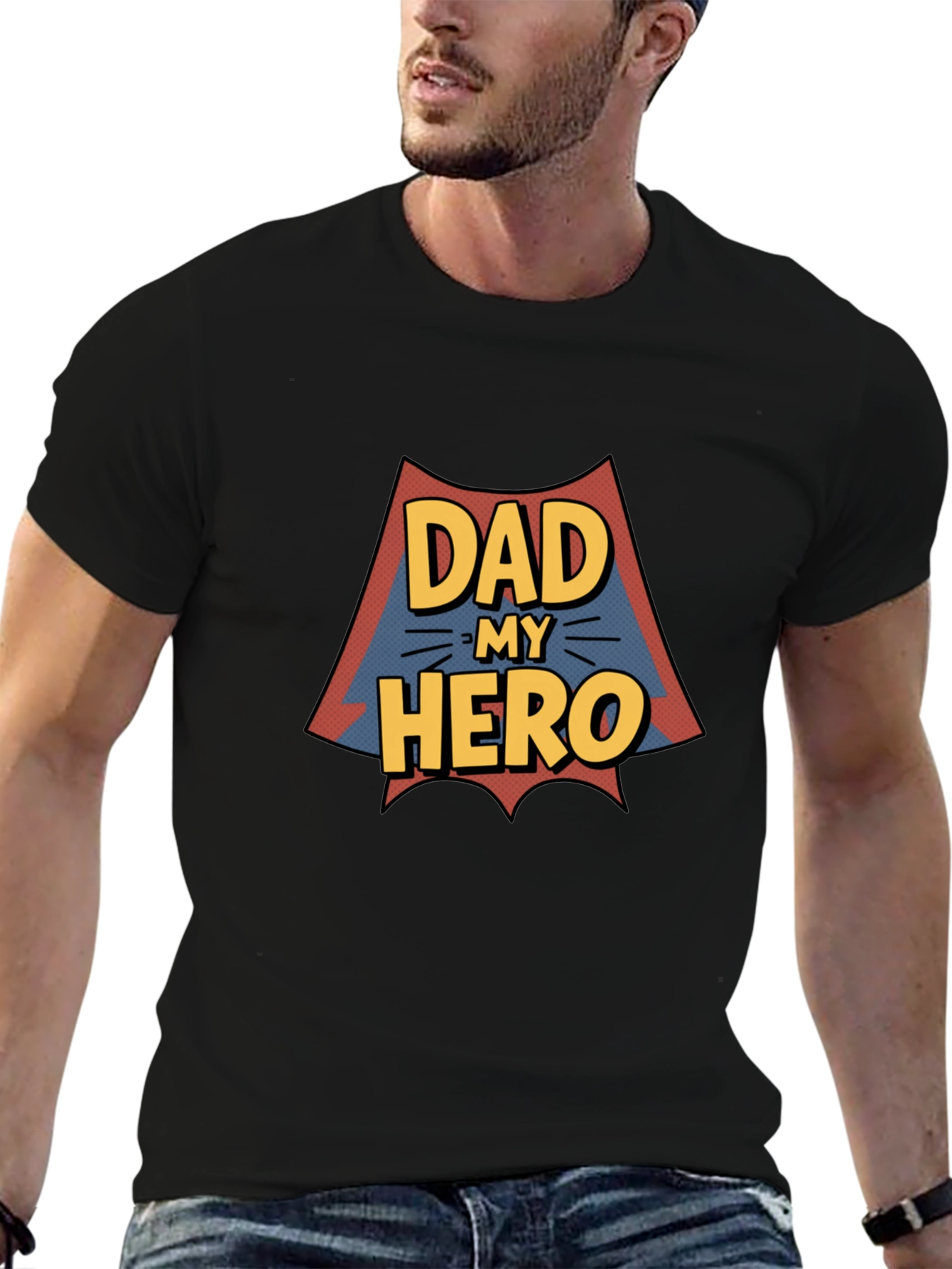 Dad My Hero Graphic Print T-Shirt