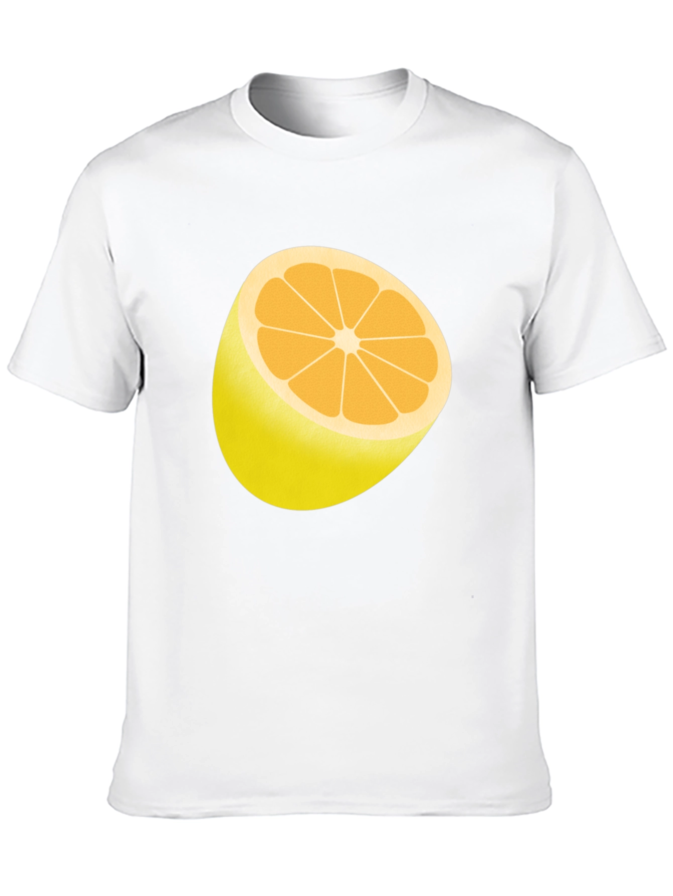Half Lemon Graphic Print Black T-Shirt
