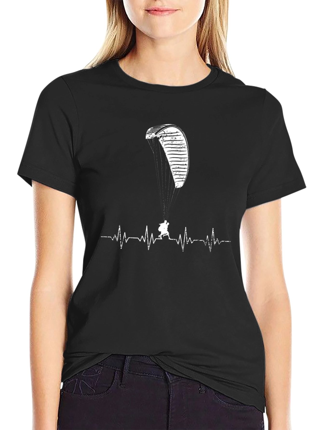 Paragliding Heartbeat T-Shirt - Adventure Seeker Tee