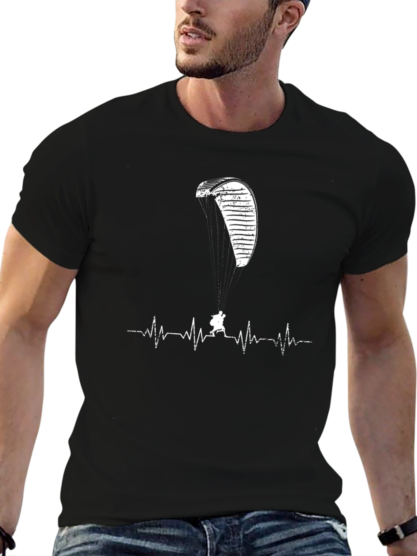 Paragliding Heartbeat T-Shirt - Adventure Seeker Tee