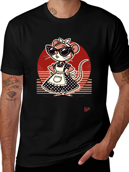 Retro Mouse Graphic Tee - Stylish Vintage Design