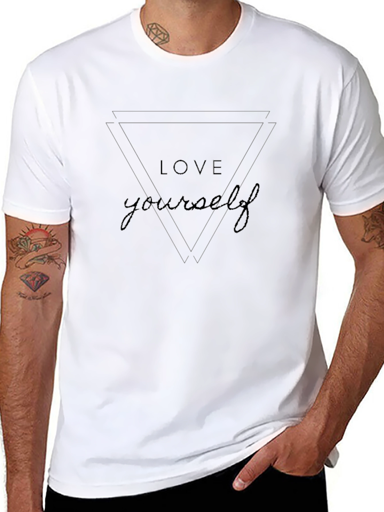 Love Yourself Graphic Tee - Black Cotton T-Shirt