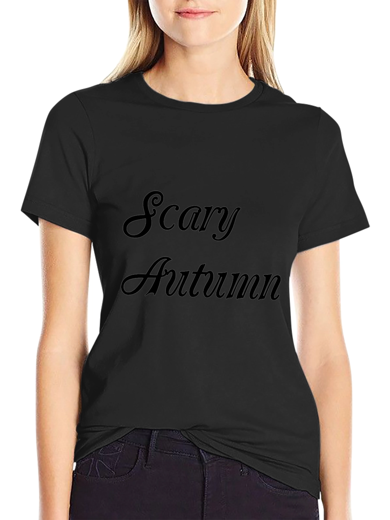 Scary Autumn Black Graphic Tee