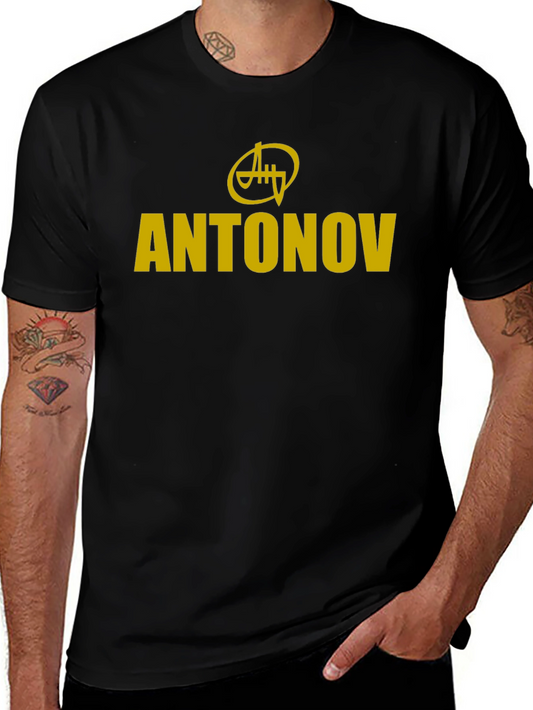 Antonov Graphic Tee - Black Crew Neck T-Shirt