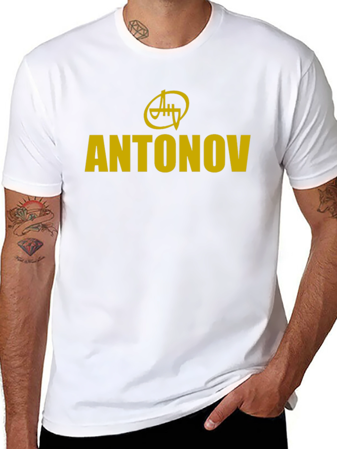 Antonov Graphic Tee - Black Crew Neck T-Shirt