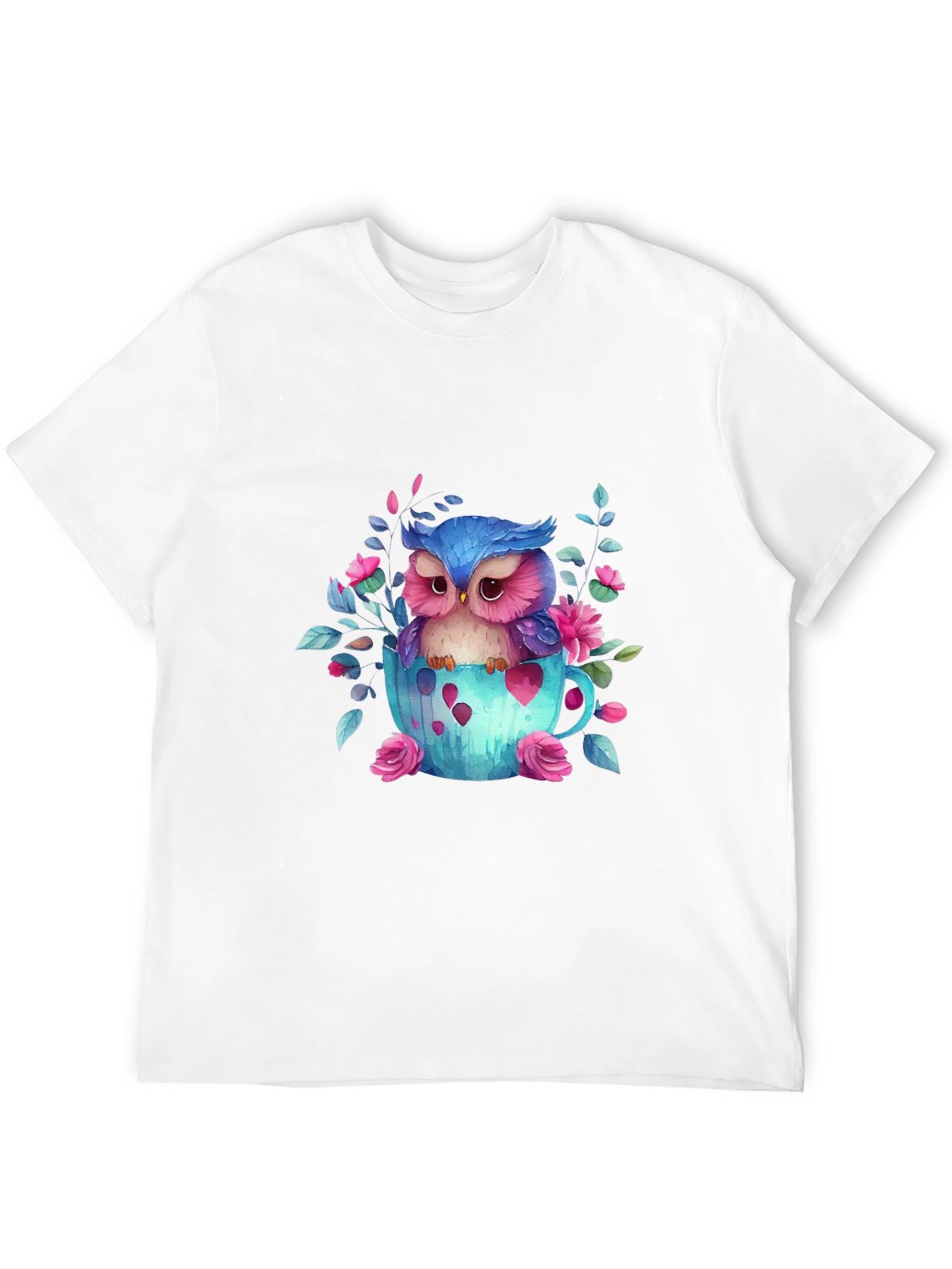 Cute Owl in Teacup Graphic Tee
