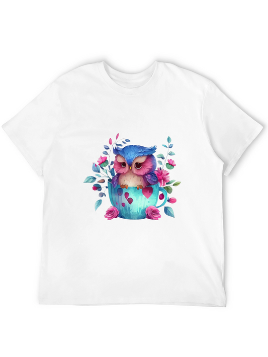 Cute Owl in Teacup Graphic Tee