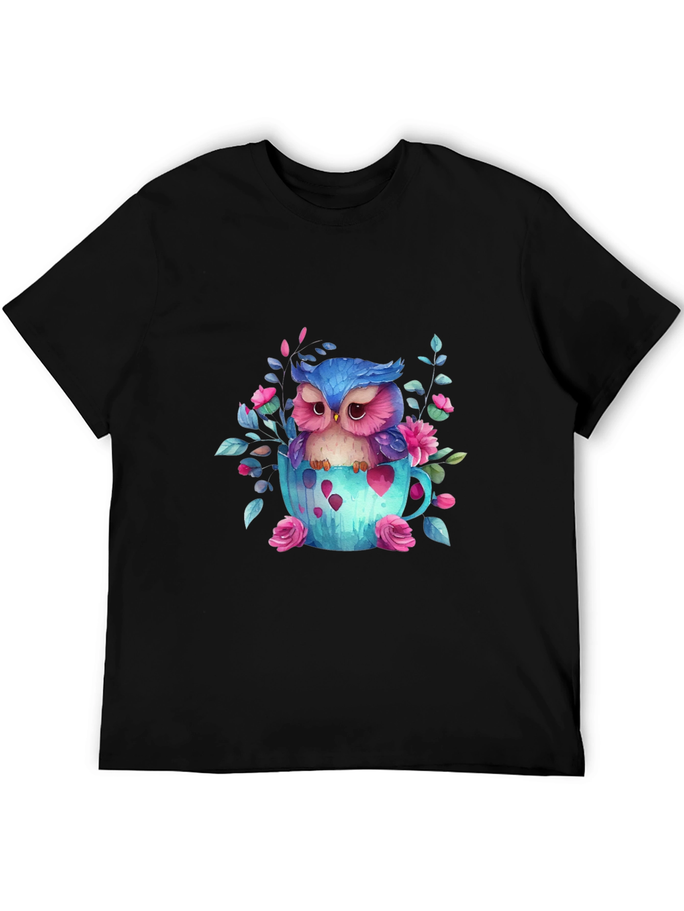 Cute Owl in Teacup Graphic Tee