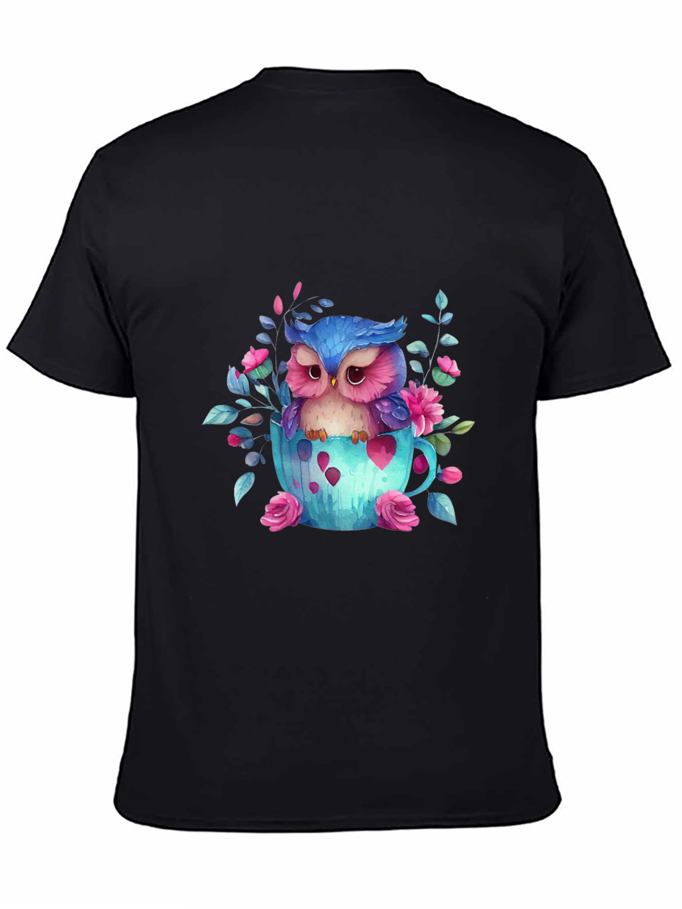 Cute Owl in Teacup Graphic Tee