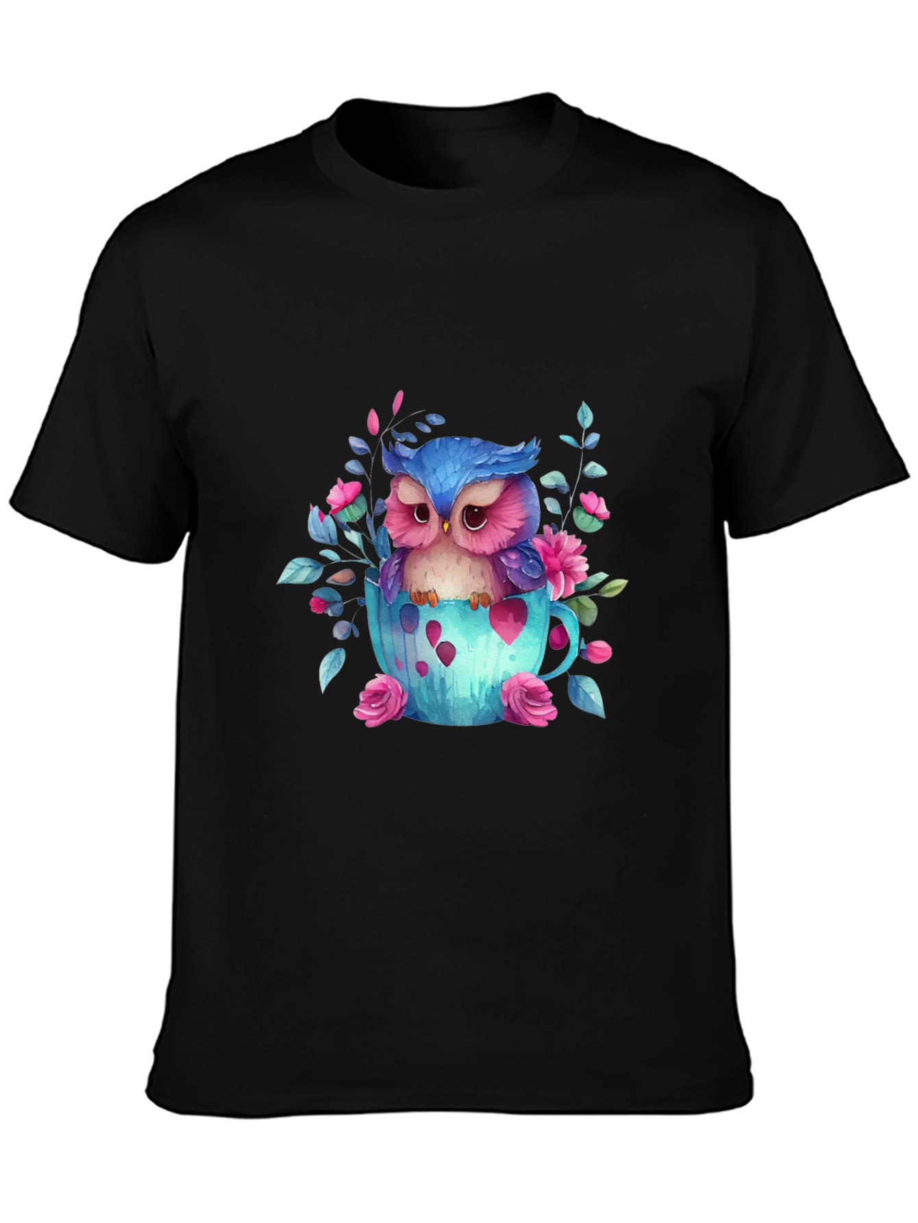 Cute Owl in Teacup Graphic Tee
