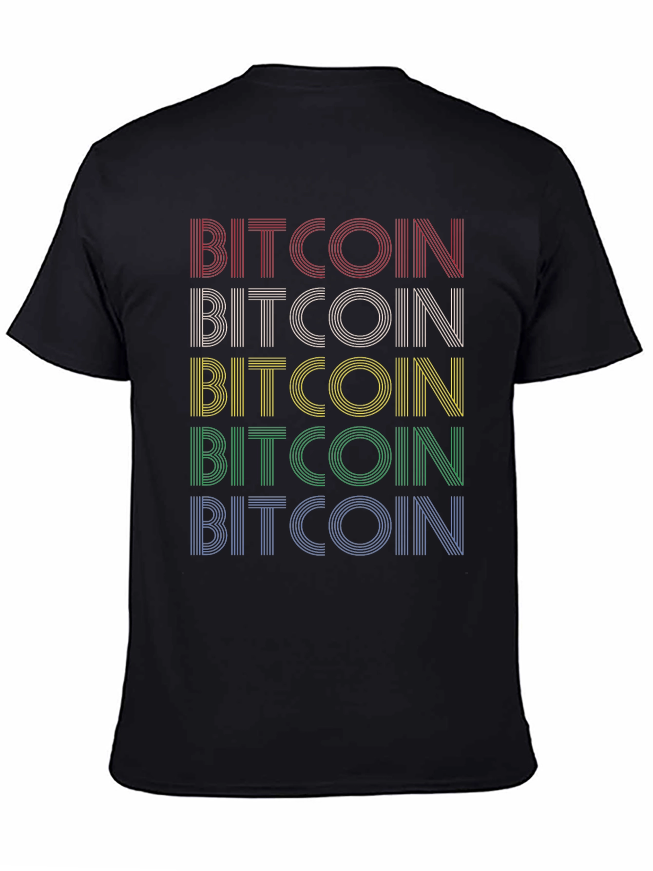 Bitcoin Retro Striped T-Shirt - Crypto Fan Apparel