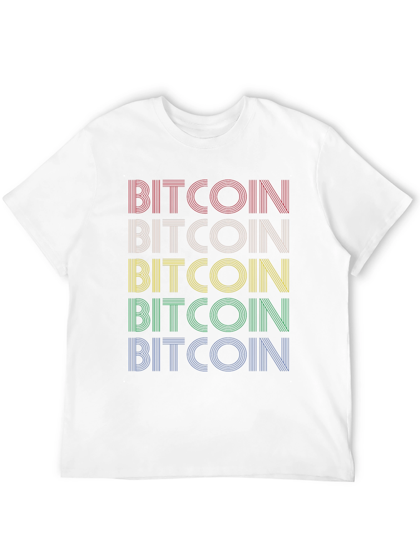 Bitcoin Retro Striped T-Shirt - Crypto Fan Apparel